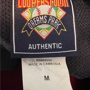 Cooperstown Embroidered Navy Blue & Red Coaches Jacket Med